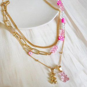Cute teddy bear necklace